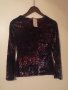 Нова дамска блуза с дълъг ръкав черна с кадифе вечерна с етикет L размер, снимка 2