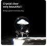 3D Прозрачен орнамент небесна светкавица в кристална топка 60 мм + стойка орнамент, снимка 1 - Статуетки - 43684361