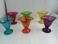 Цветни стъклени чаши купи, снимка 1 - Антикварни и старинни предмети - 32888830