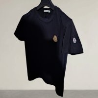 Мъжка тениска Moncler, с бродирано лого, цвят черен, снимка 2 - Тениски - 44016543