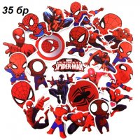 50 бр Спайдърмен spiderman самозалепващи лепенки стикери за украса декор, снимка 1 - Други - 27215706