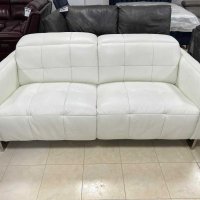 Бял кожен диван тройка "Marmont" - естествена кожа, снимка 1 - Дивани и мека мебел - 39944030