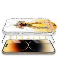 ESD стъклен протектор с рамка за iPhone 15, снимка 4 - Фолия, протектори - 43031151