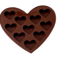 10 бр сърца сърце силиконов молд форма за шоколадови бонбони лед фондан желирани и др , снимка 2 - Форми - 24306481