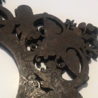  Стар бронзов медальон-рамка със сатанински елементи, снимка 8 - Други ценни предмети - 43698454