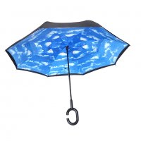 2190 Обърнат чадър двупластов противоветрен чадър с обратно затваряне и отваряне, снимка 2 - Други - 32940413