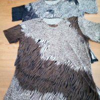 Дамски блузи, два десена 8 лв./броя   кафяво и сиво, снимка 1 - Тениски - 27762077