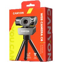 Уеб Камера CANYON CNS-CWC6N Черна 2560x1440, 3.2 Mega pixels, 2K Quad ultra-HD резолюция, снимка 3 - Камери - 36642886