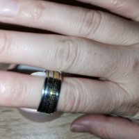Нови брачни годежни  Халки в 2 цвята стомана халка, снимка 4 - Пръстени - 27099414