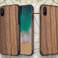 WOOD дървен кейс и каучук iPhone 11, 11 Pro, 11 Pro Max, X, XS, XS Max, снимка 1 - Калъфи, кейсове - 28470651