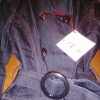 Дамски шлифер в мастилено синьо  , снимка 2 - Палта, манта - 26543563