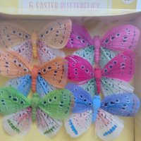 Комплект от 6 броя пеперуди за декорация, снимка 2 - Други - 39095179