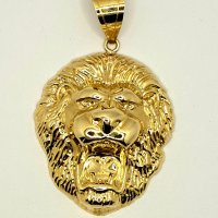 Златен синджир с медальон ЛЪВ -14К, снимка 7 - Колиета, медальони, синджири - 43146650