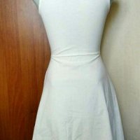 Бяла разкроена рокля от фино памучно трико🍀❤XS,S,S/M❤🍀арт.4252, снимка 3 - Рокли - 36853048