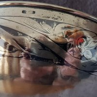 Сребърна ниело позлата Руска Кавказка сребърна купа чаша тас, снимка 9 - Други ценни предмети - 36909924