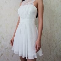 Елегантна дамска рокля с дантела в бял цвят р-р S/M - марка Elise Ryan, снимка 2 - Рокли - 43324748