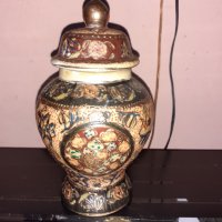 Сатцума Satsuma стара ваза буркан порцелан маркиран, снимка 1 - Антикварни и старинни предмети - 43170995