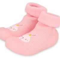 Бебешки боси обувки Befado, Розови със зайче, снимка 3 - Детски обувки - 43525015