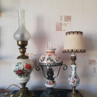 Порцеланови настолни лампи стари,изработка в Италия , снимка 1 - Настолни лампи - 41856637