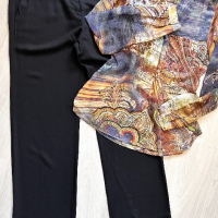 Marella елегантен черен панталон и цветна туника , снимка 4 - Панталони - 44884856