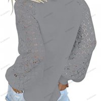 Дамски лек пуловер с дълги ръкави и дантелено деколте, 5цвята - 023, снимка 10 - Блузи с дълъг ръкав и пуловери - 39470757