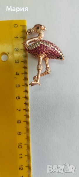 Сребърна висулка - фламинго , снимка 1