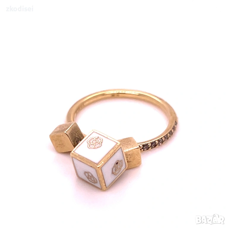 Златен дамски пръстен 3,47гр. размер:52 14кр. проба:585 модел:35004-5, снимка 1