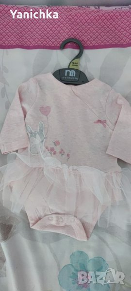 Ново боди с дълъг ръкав и тюл за новородено момиче, Mothercare, снимка 1