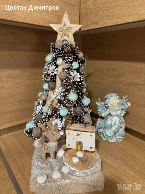 Ръчно изработена коледна елха от изцяло еко материали! , снимка 1