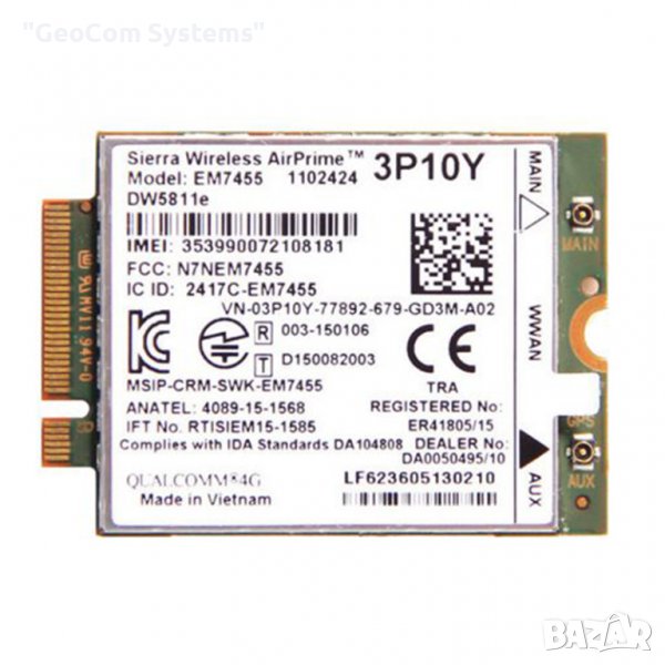 Dell Wireless 5811e 4G/LTE/GPS WWAN модул (3P10Y), снимка 1