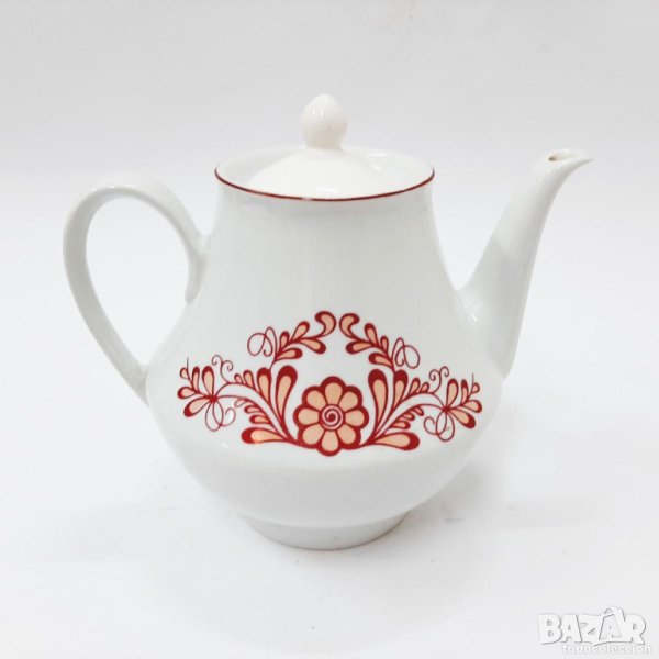 Стар порцеланов рисуван чайник (12.3), снимка 1