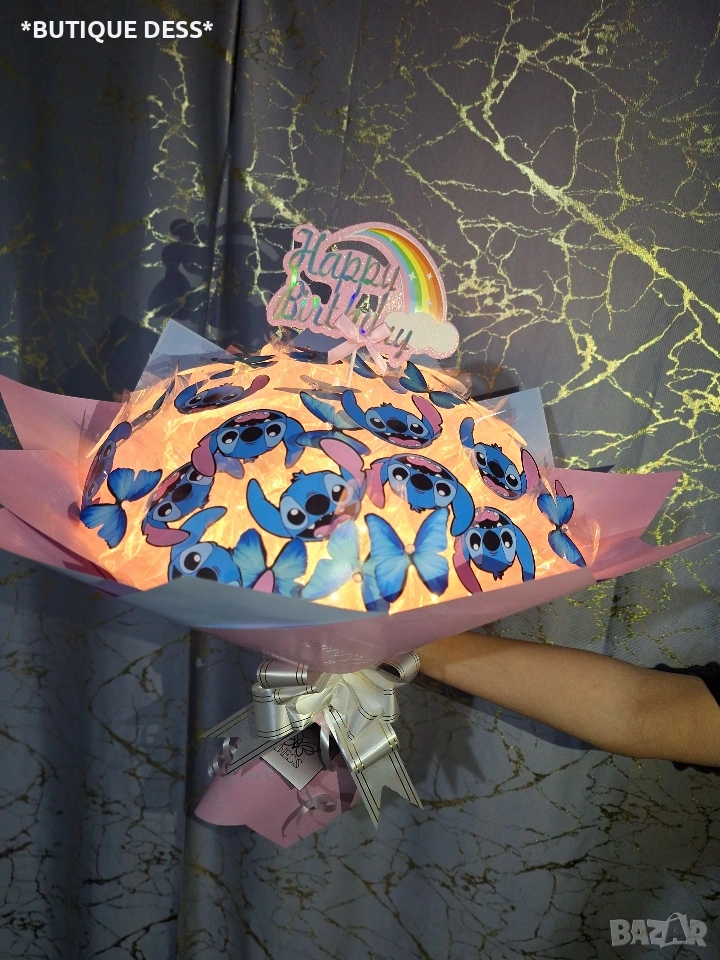 Светещ букет Стич , снимка 1