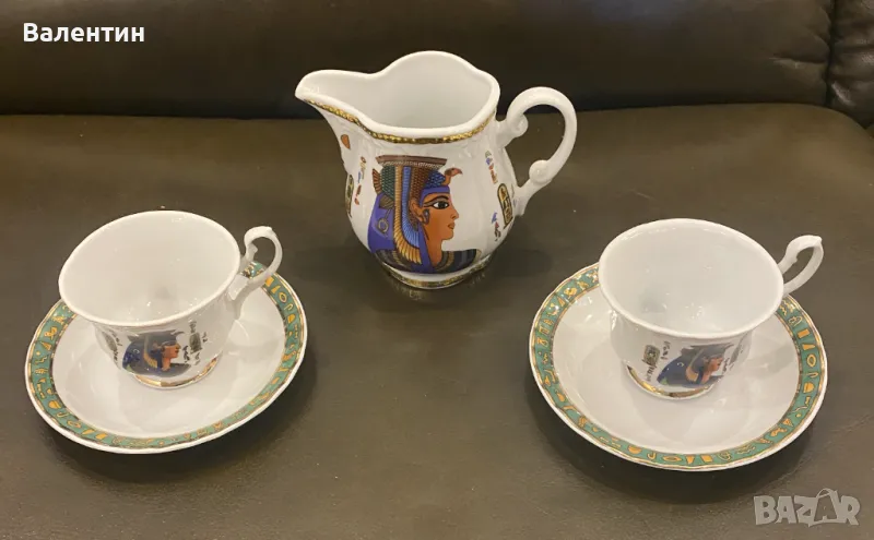 Сервиз за кафе за 2 човека. Египетска тема., снимка 1