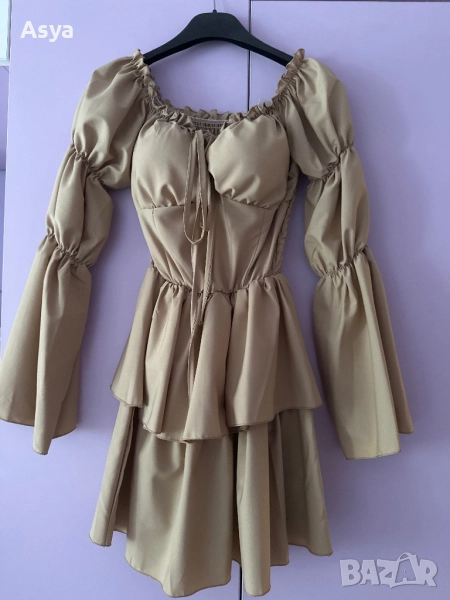 Дамска бежева рокля , снимка 1