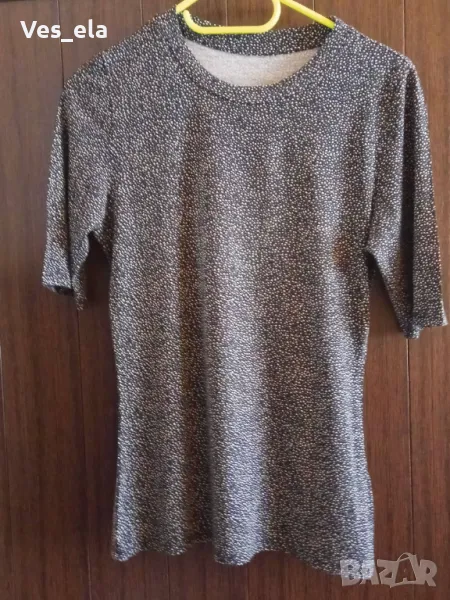 памучна блузка черна с бели точици, снимка 1