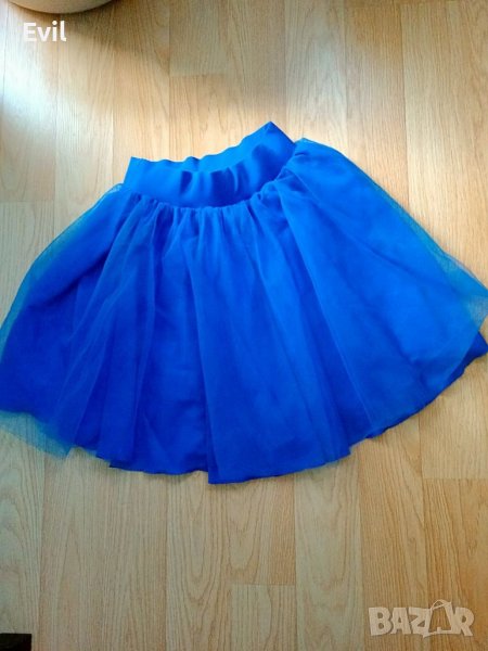 Синя пола пачка с тюл, снимка 1