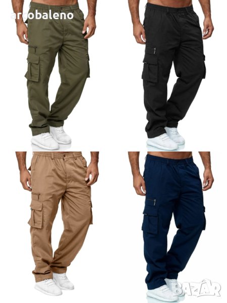 Мъжки свободни прави карго панталони с множество джобове, 4цвята , снимка 1