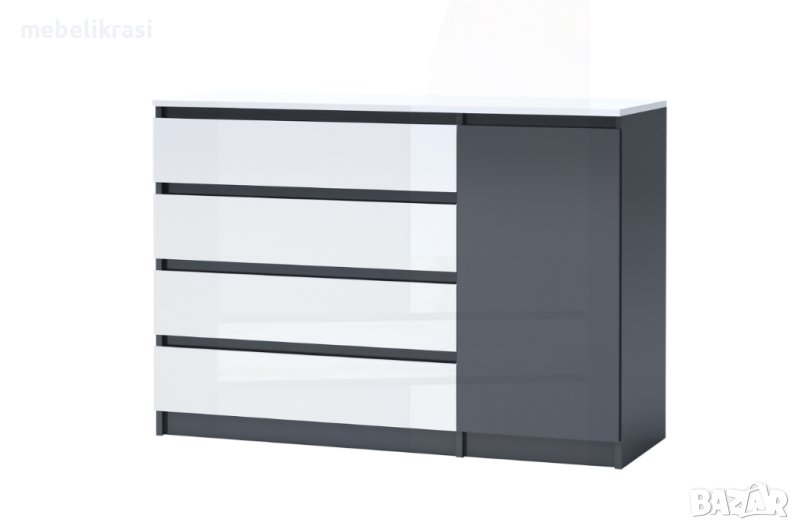 Скрин Лео 7 Двуцветен-антрацит гланц и бял гланц., снимка 1