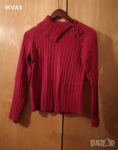 Нов червен пуловер поло дамски M размер, снимка 1