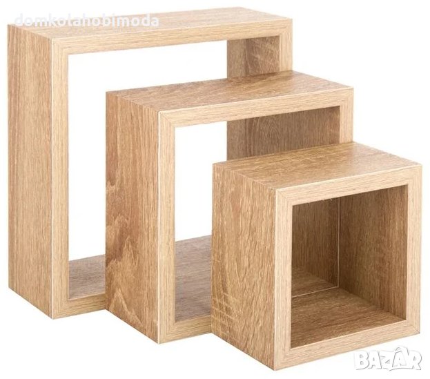 Комплект 3 броя рафтове, Налични в два цвята, Скрит монтаж, снимка 1