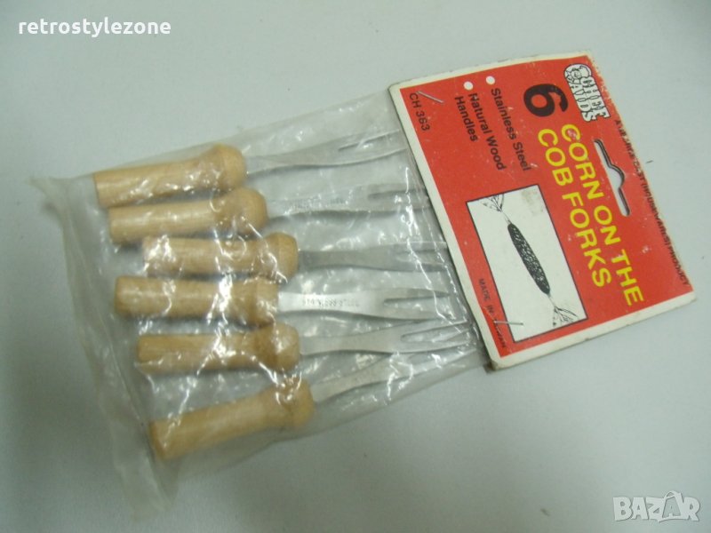 № 4071 компект 6 бр. малки вилички за царевица, снимка 1