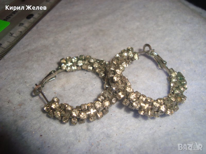 СТАРИ КРАСИВИ ПОСРЕБРЕНИ КРИСТАЛНИ АРТ ОБЕЦИ СТИЛНИ НЕЖНИ 20760, снимка 1