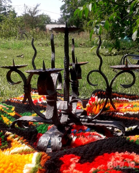 Масивен свещник от ковано желязо, снимка 1