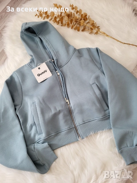 Дамски Къс Ватиран Суитчър Код BS-67, снимка 1