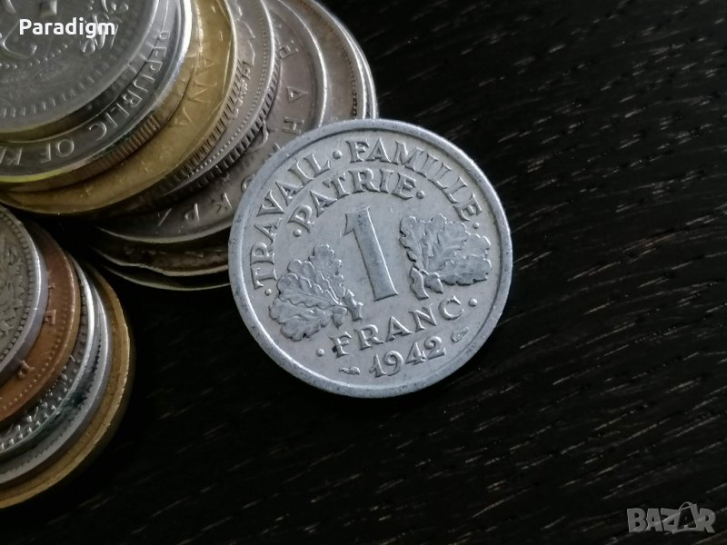 Mонета - Франция - 1 франк | 1942г., снимка 1