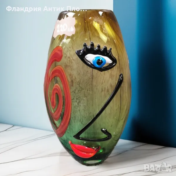 Голяма стъклена ваза - Тя, прекрасната! , снимка 1