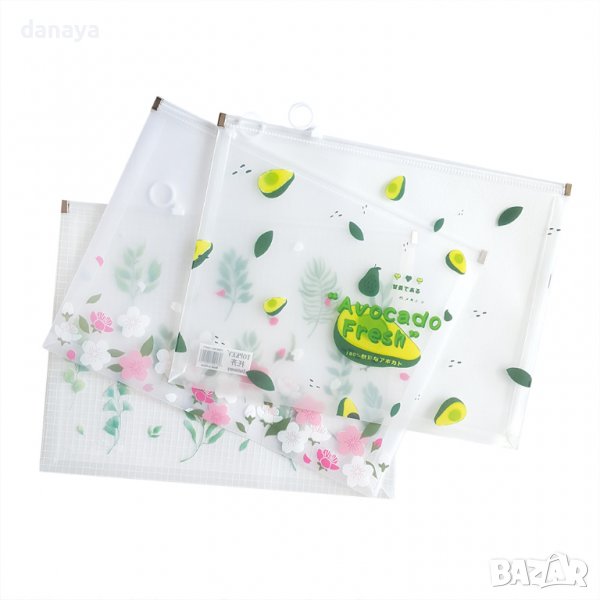 3016 Прозрачна папка с цип, формат A4, цветен принт, снимка 1