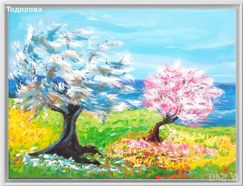 Пролетен вятър - акрилни бои, снимка 1