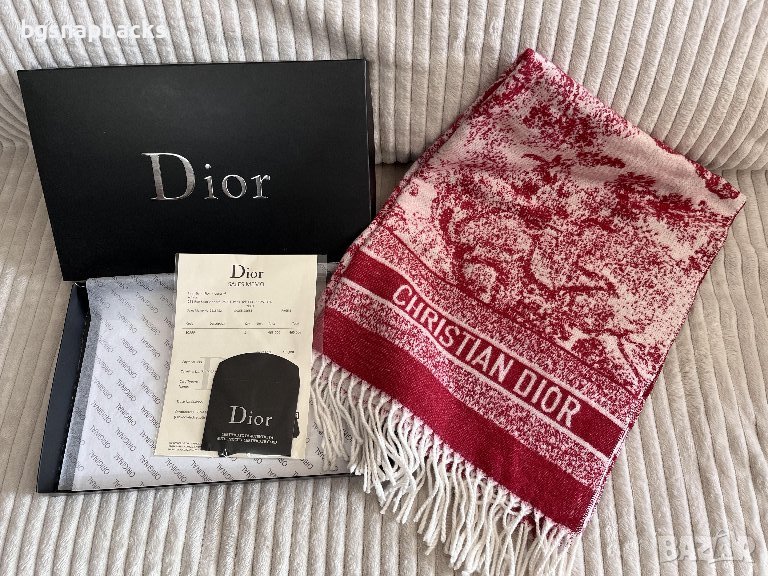 Кашмирен шал Cristian Dior shal cashmere dior дамски луксозен шал диор, снимка 1