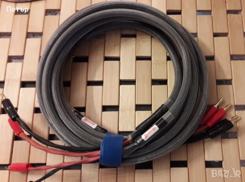 HiFi кабел с висока чистота 6N OFC сърцевина с банан 24K . 2 x 3 метра., снимка 1